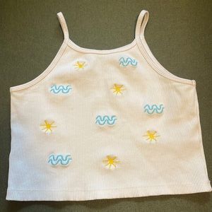 Zara girls ribbed/embroidered tank